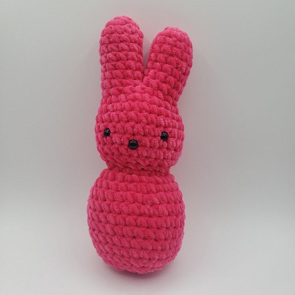 Bunny Rabbit Plush Pink 11" Handmade Crochet Amigurumi Plushie Stuffed Toy / BB